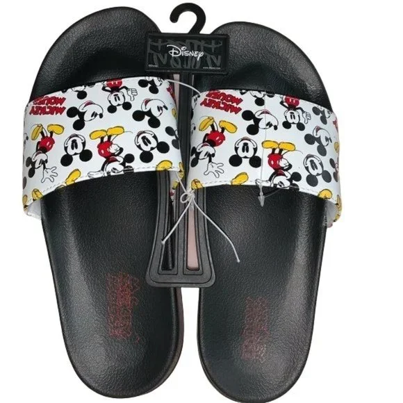 Ground Up Shoes Groundup Mens Mickey Mouse Slides Size 314
